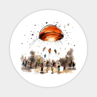 UFO Watercolour Magnet